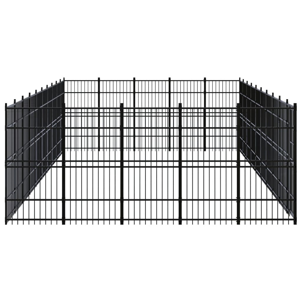 Outdoor Dog Kennel Steel 46.08 m²