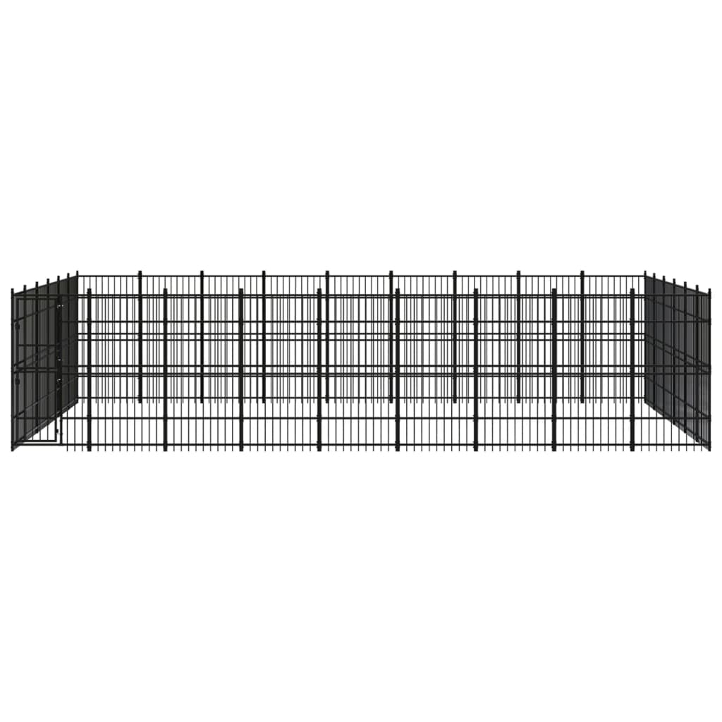 Outdoor Dog Kennel Steel 49.77 m?