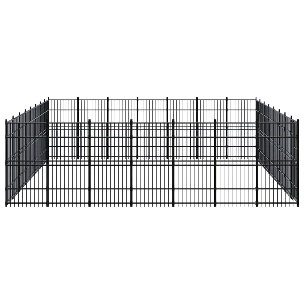 Outdoor Dog Kennel Steel 51.61 m?