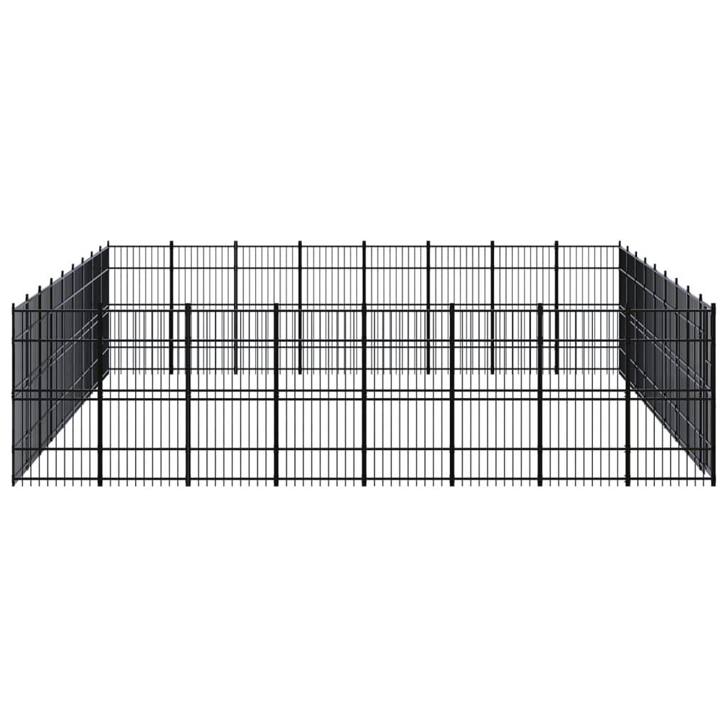Outdoor Dog Kennel Steel 66.36 m²
