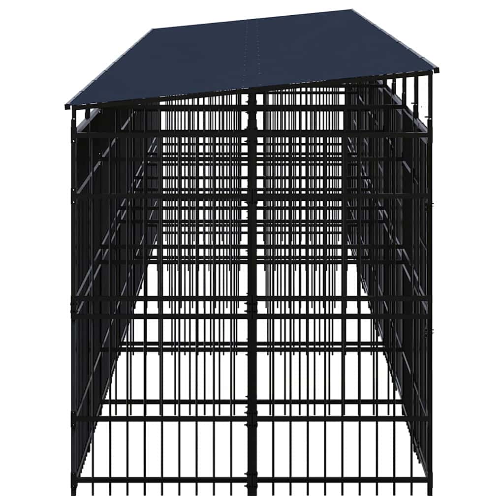Outdoor Dog Kennel with Roof Steel 18,43 m²