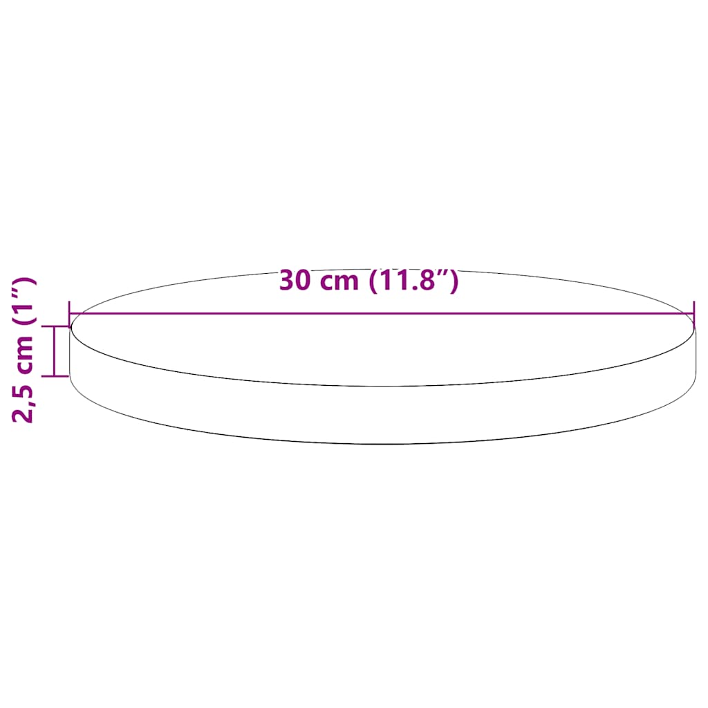 Table Top White ?0x2.5 cm Solid Wood Pine