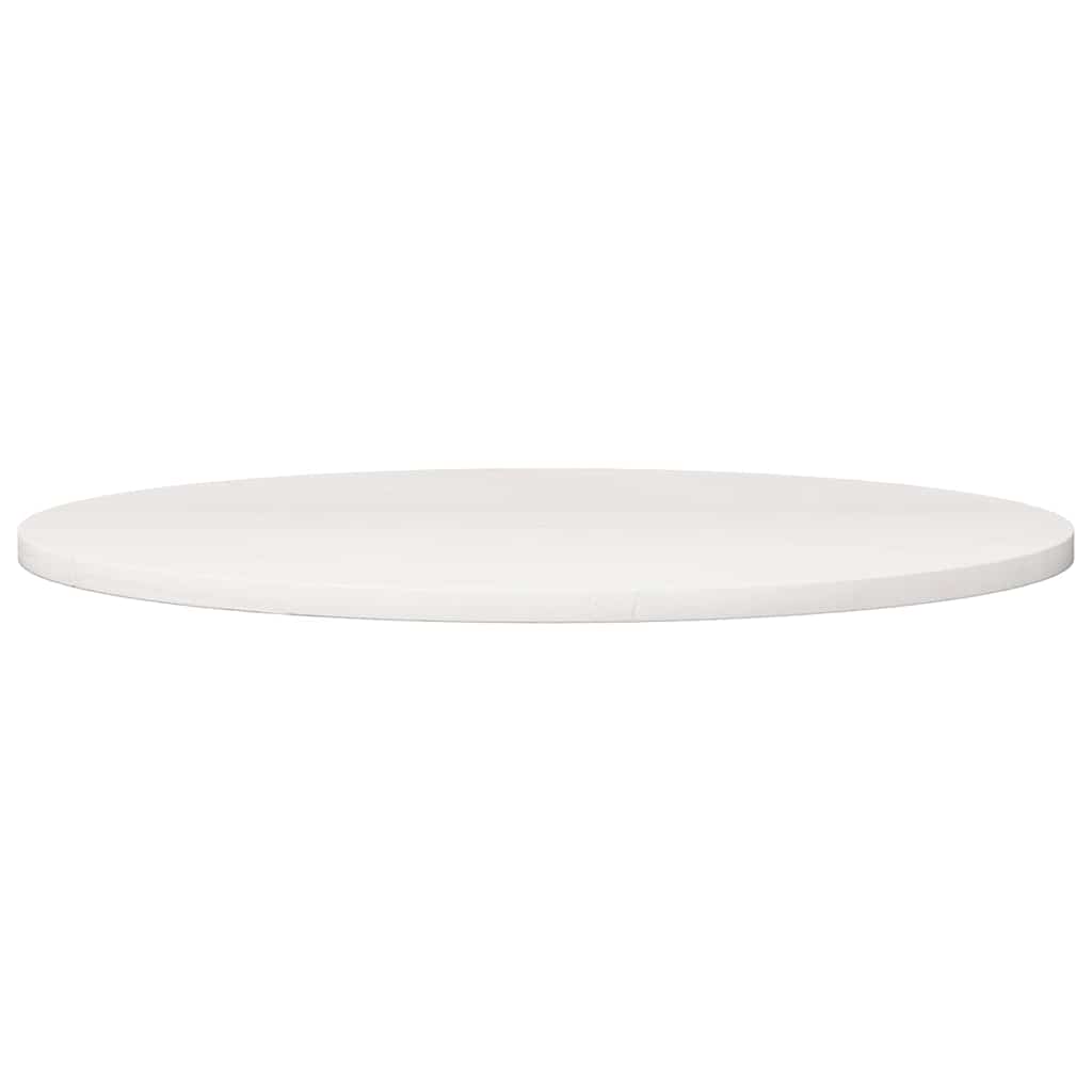 Table Top White ?0x2.5 cm Solid Wood Pine