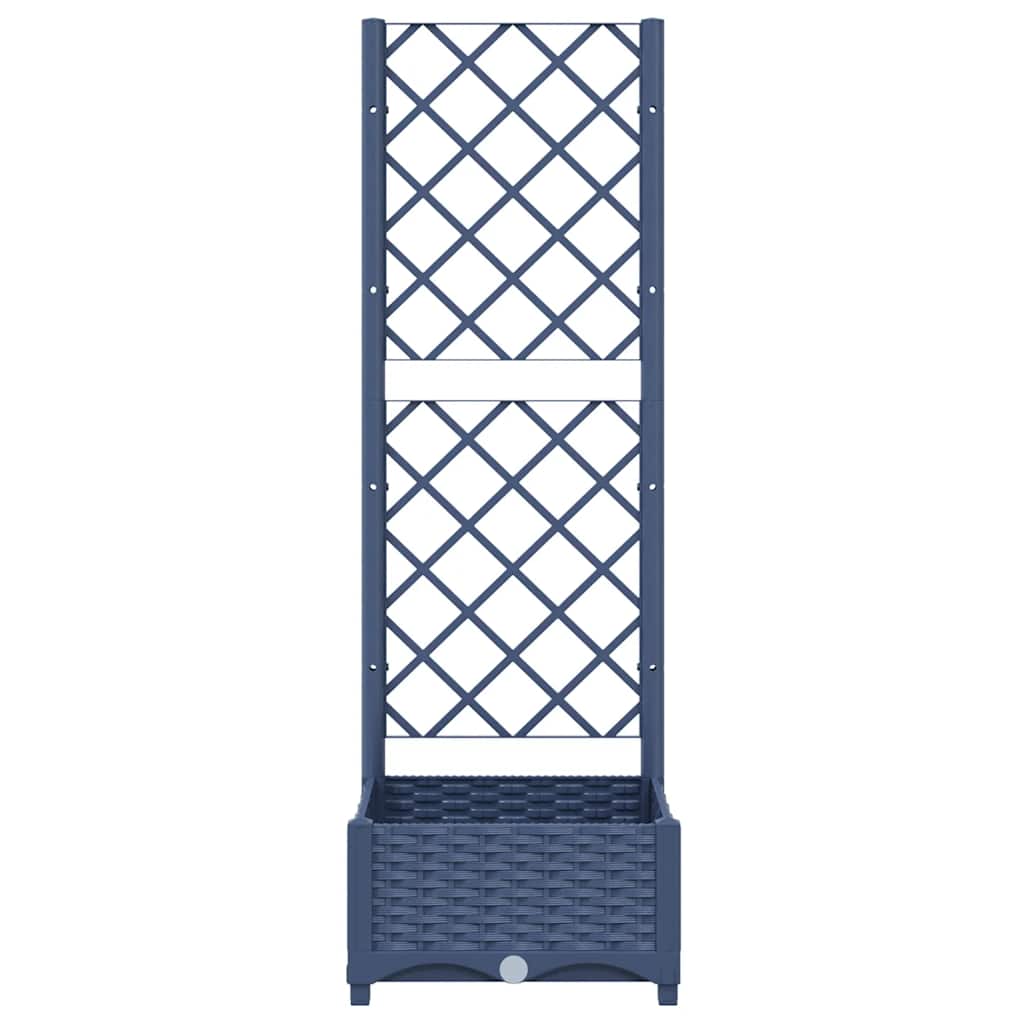 Garden Planter with Trellis Blue Grey 40x40x121.5 cm PP