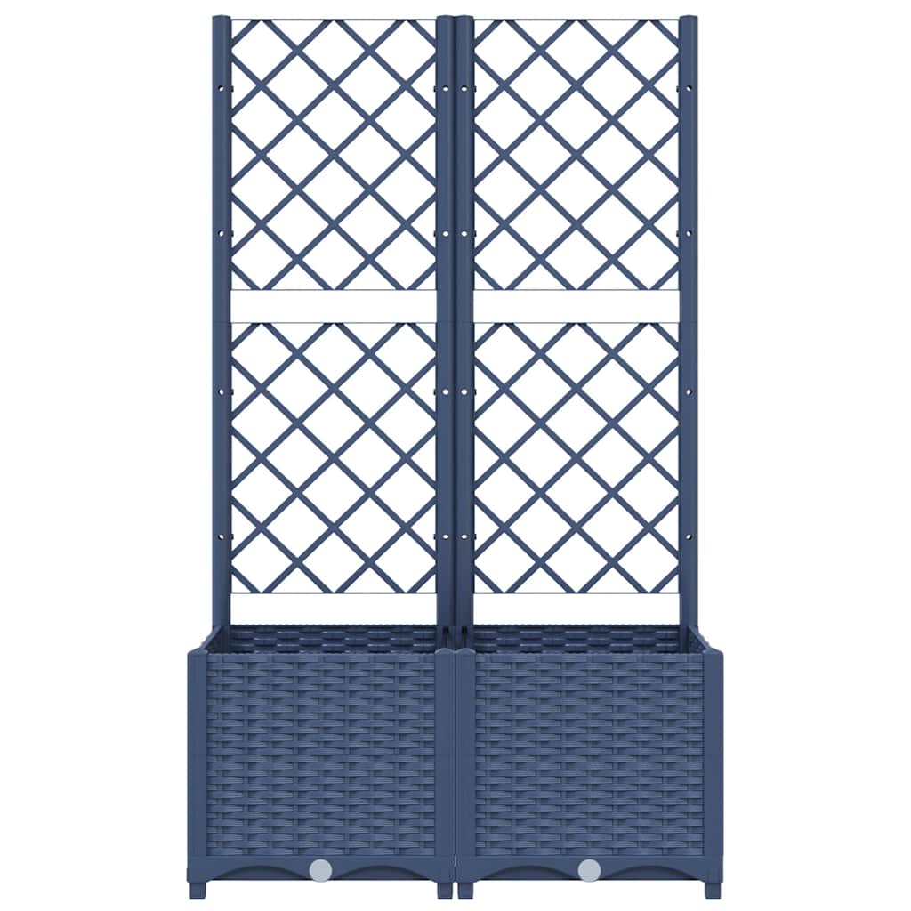 Garden Planter with Trellis Blue Grey 80x40x136 cm PP