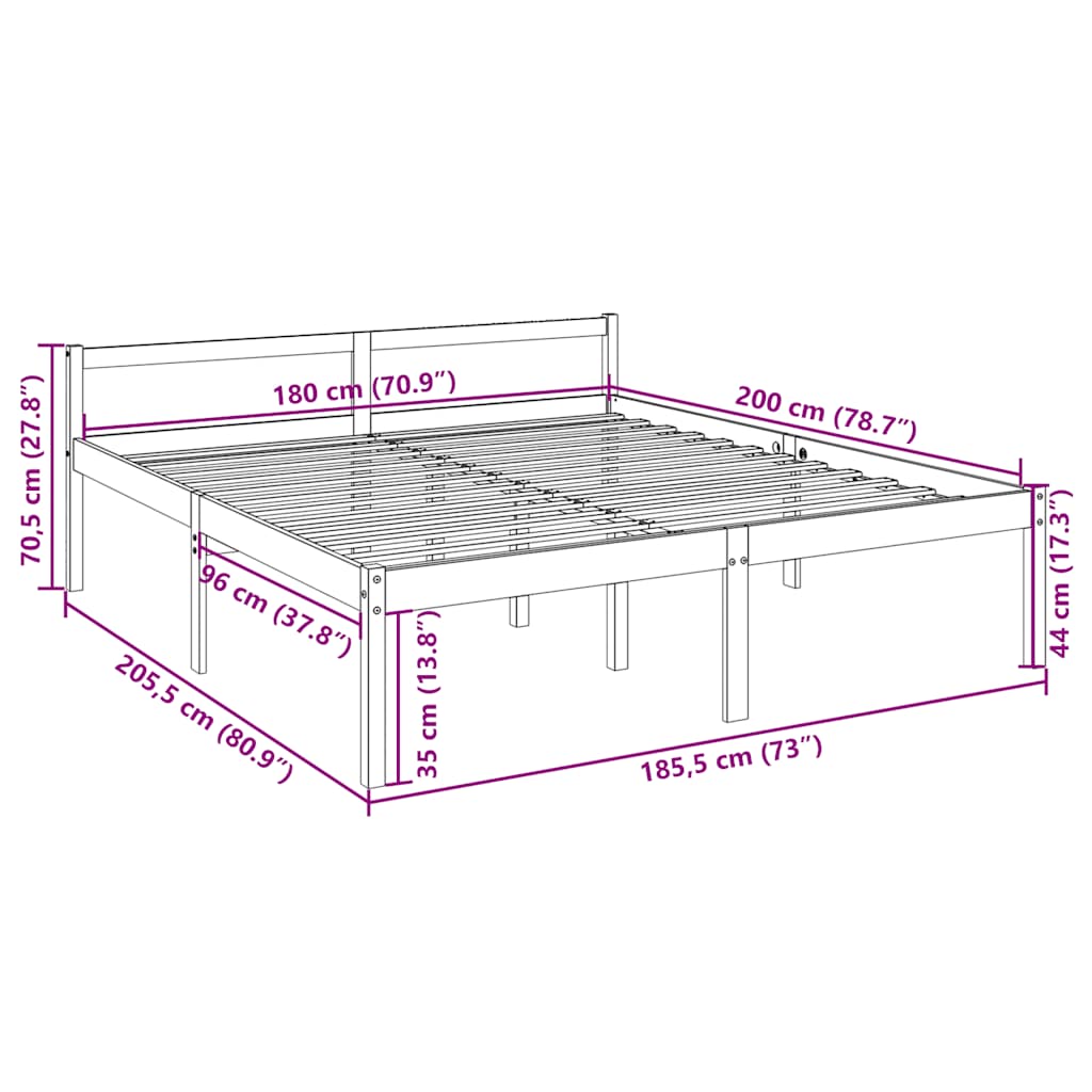 Senior Bed without Mattress 183x203 cm King