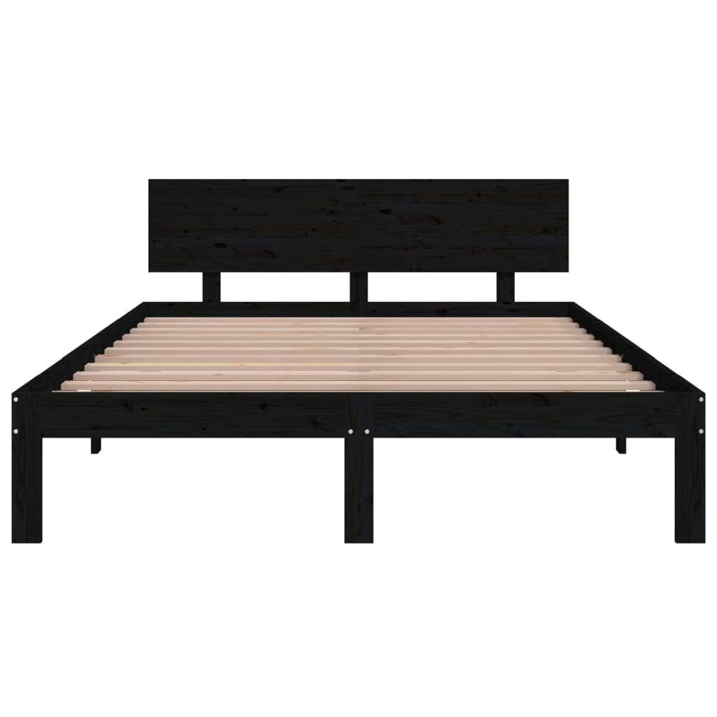 Bed Frame without Mattress Black 135x190 cm