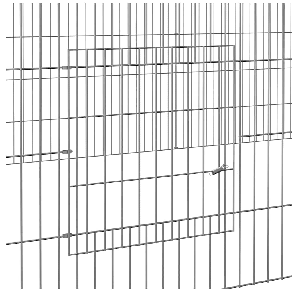 5-Panel Rabbit Cage 541x109x54 cm Galvanised Iron