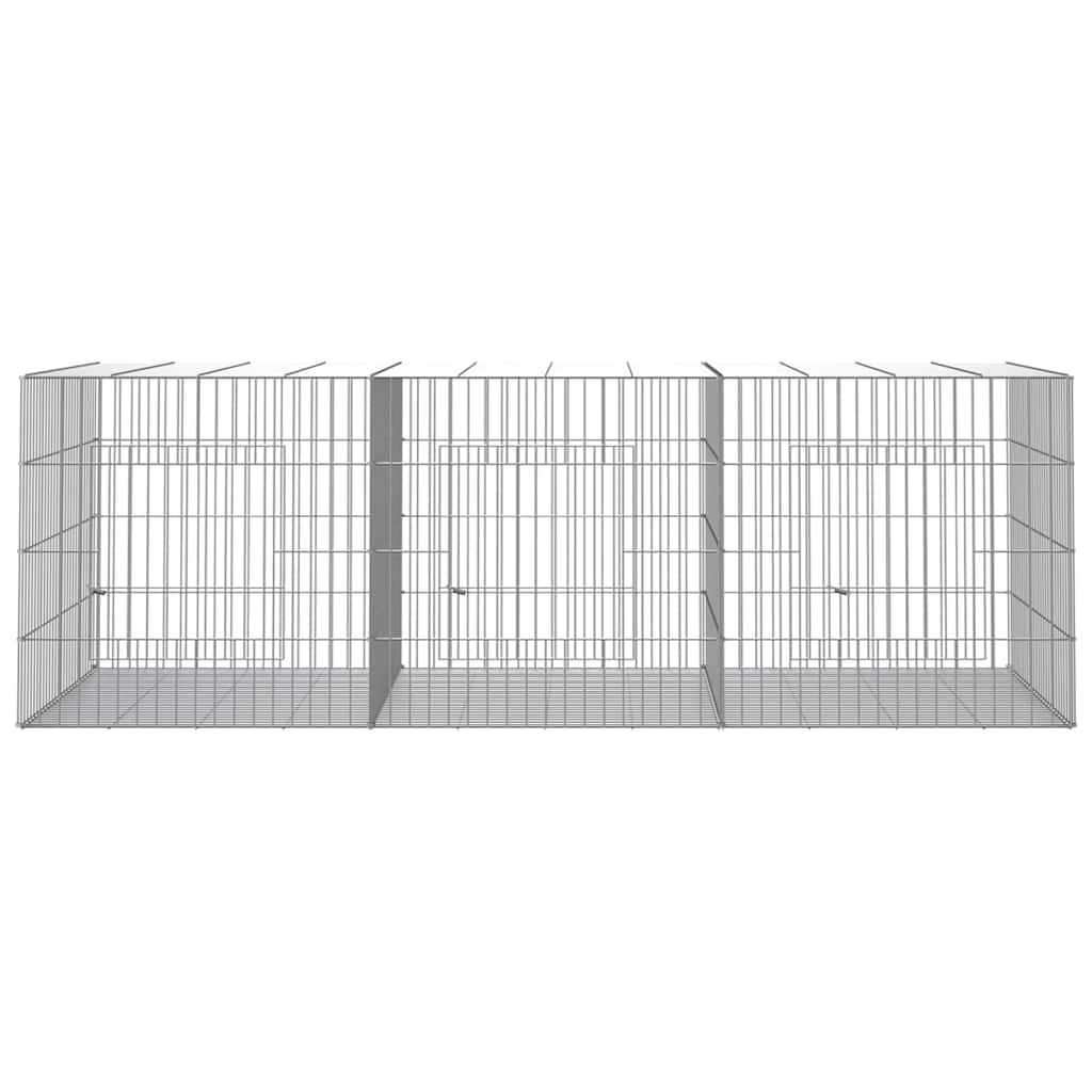 3-Panel Rabbit Cage 163x79x54 cm Galvanised Iron