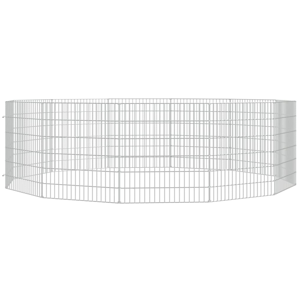 Free Range Animal Enclosure 12-Panel 54x60 cm Galvanised Iron