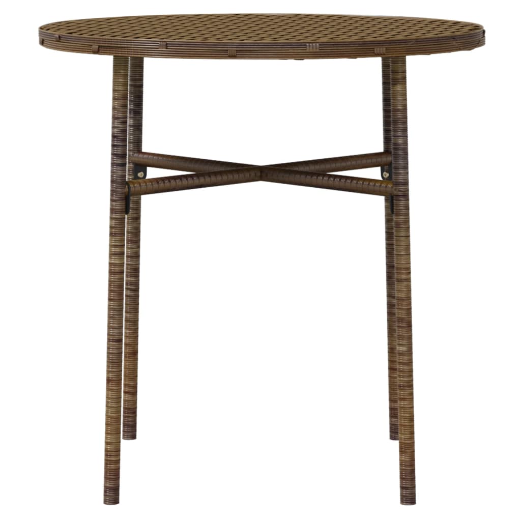 3 Piece Garden Dining Set Poly Rattan Brown