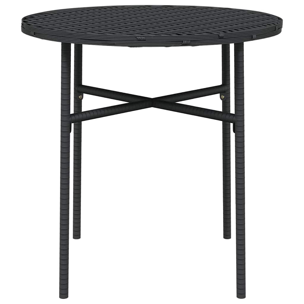 3 Piece Garden Dining Set Poly Rattan Black