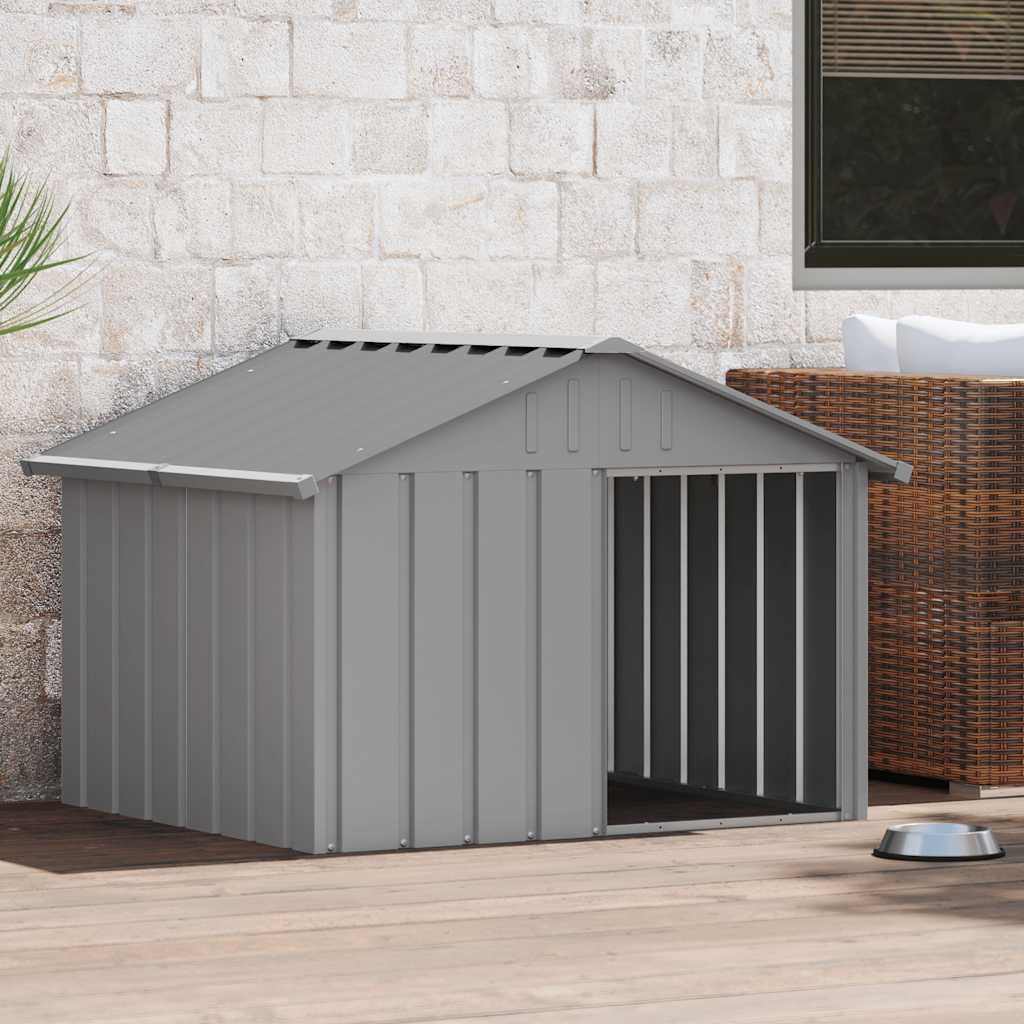 Dog House Grey 116.5x103x81.5 cm Galvanised Steel