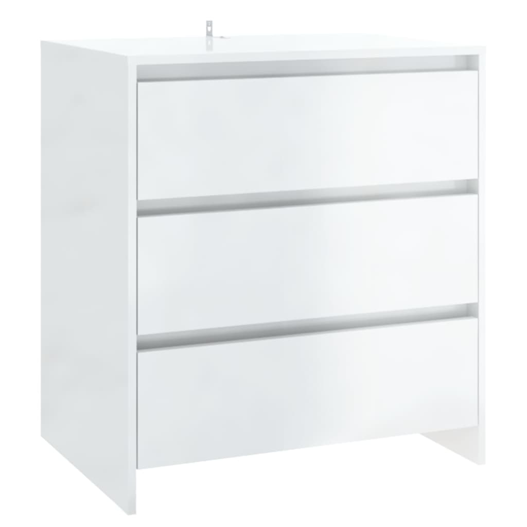 2 Piece Sideboard High Gloss White Engineered Wood