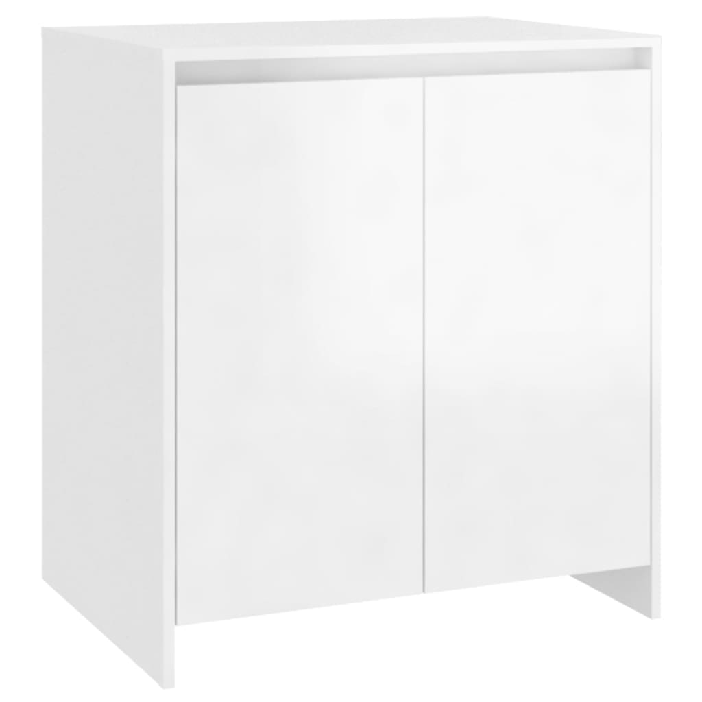 2 Piece Sideboard High Gloss White Engineered Wood