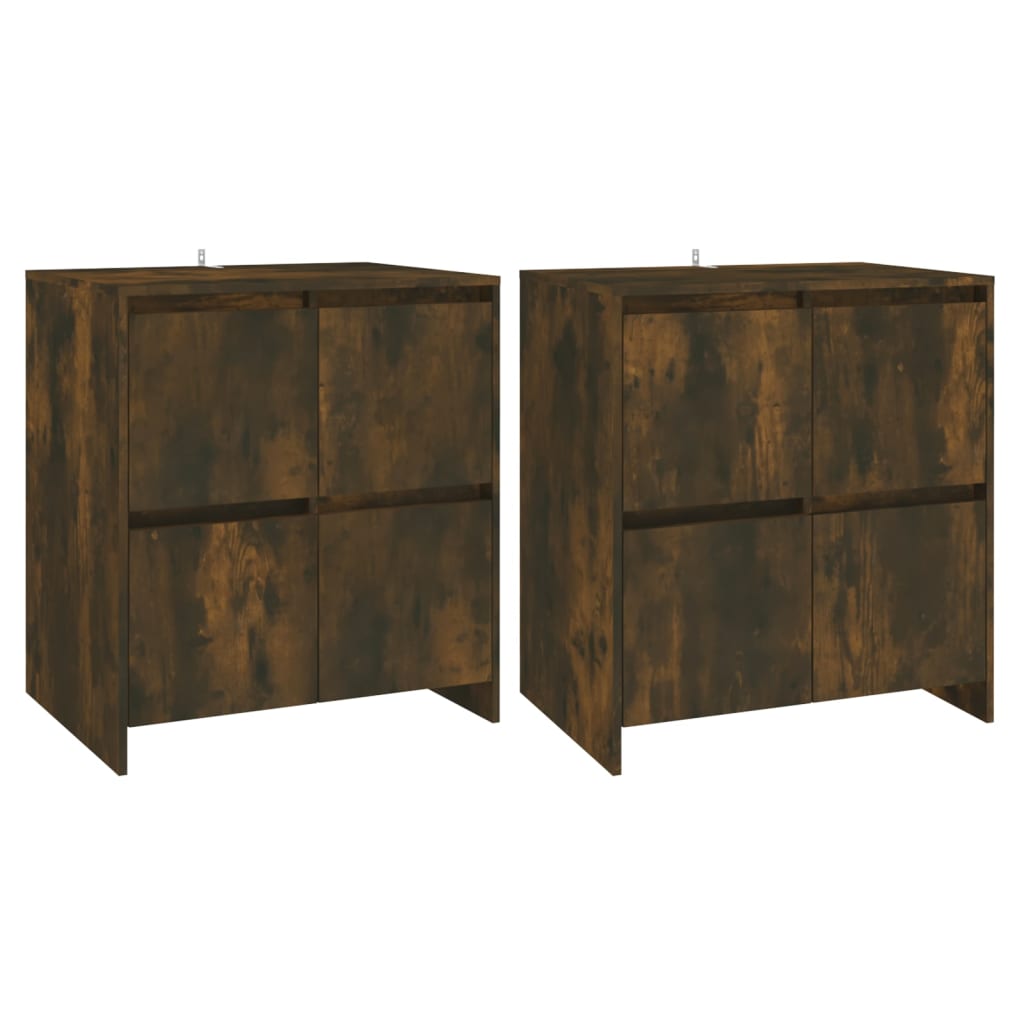Sideboards 2 pcs Smoked Oak 70x41x75 cm Engineered Wood