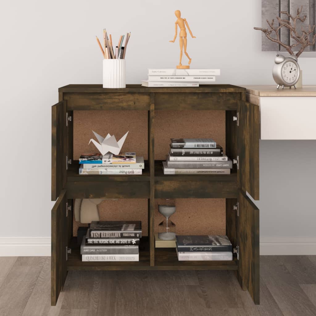 Sideboards 2 pcs Smoked Oak 70x41x75 cm Engineered Wood