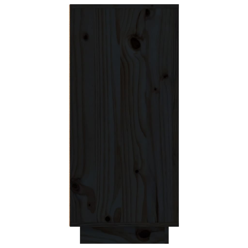 Sideboard Black 111x34x75 cm Solid Wood Pine