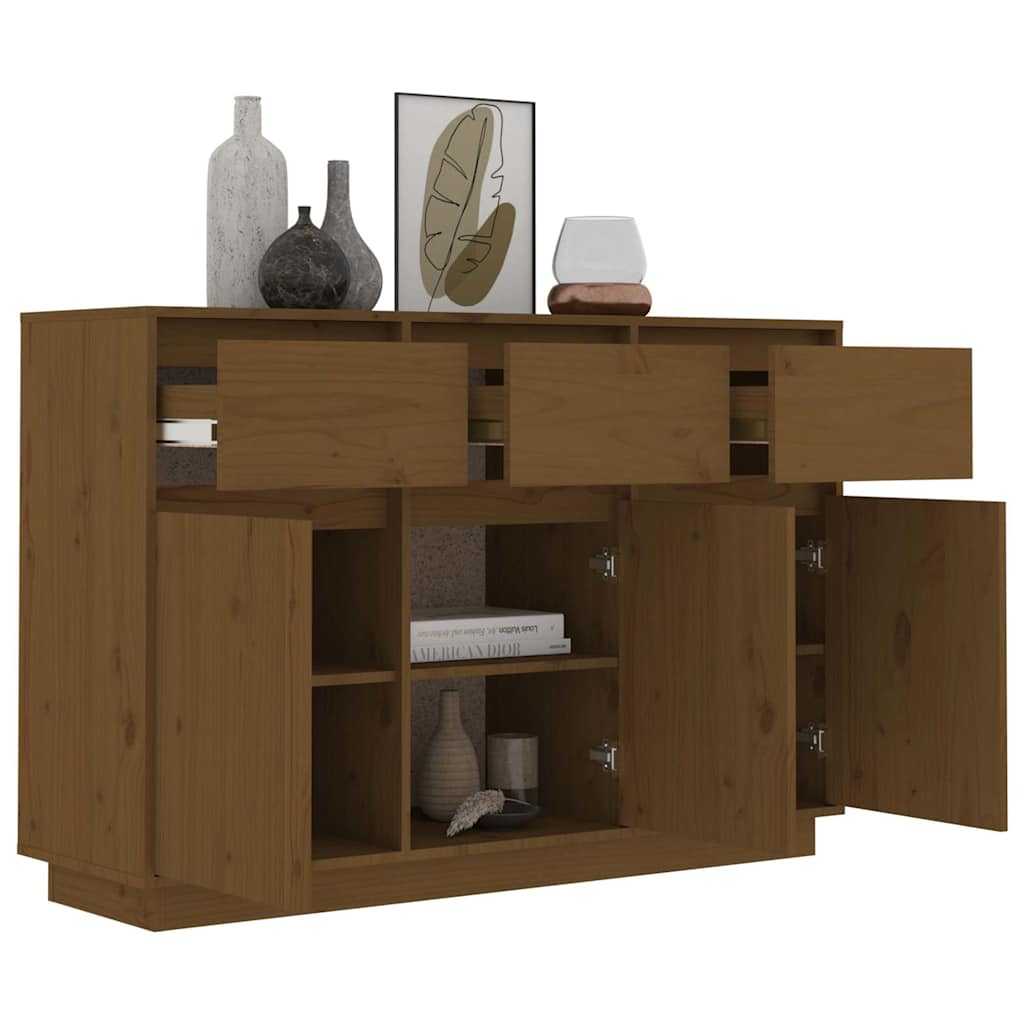 Sideboard Honey Brown 111x36x75 cm Solid Wood Pine