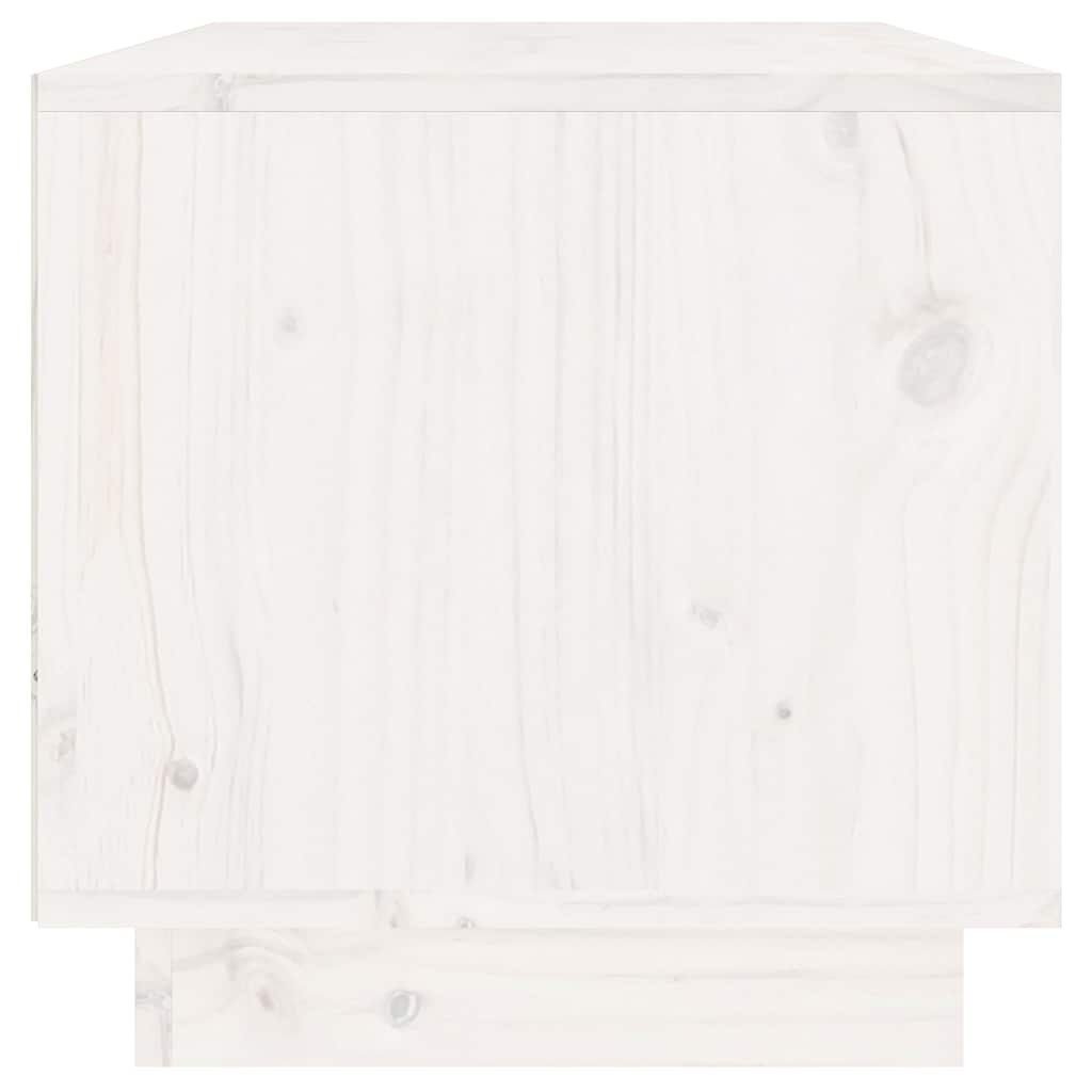 TV Cabinet White 60x35x35 cm Solid Wood Pine