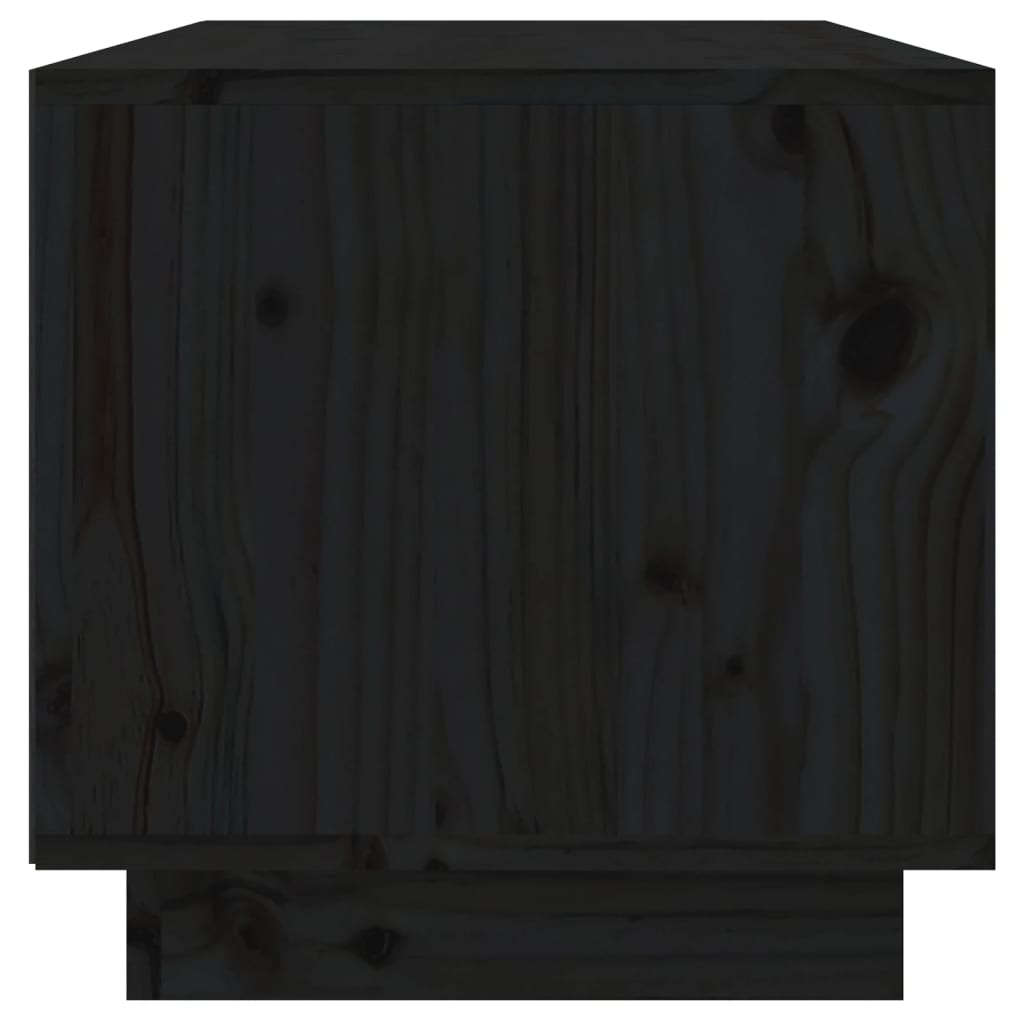 TV Cabinet Black 60x35x35 cm Solid Wood Pine