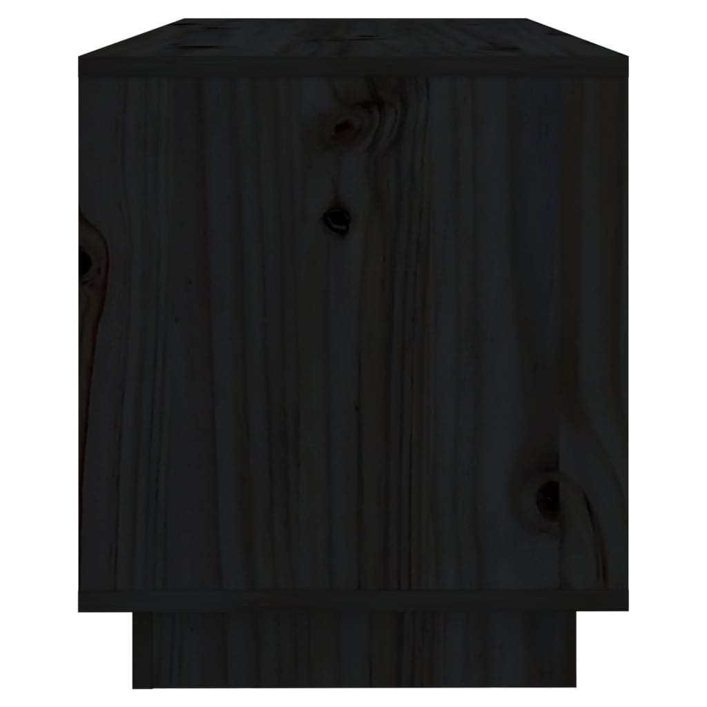 TV Cabinet Black 74x34x40 cm Solid Wood Pine