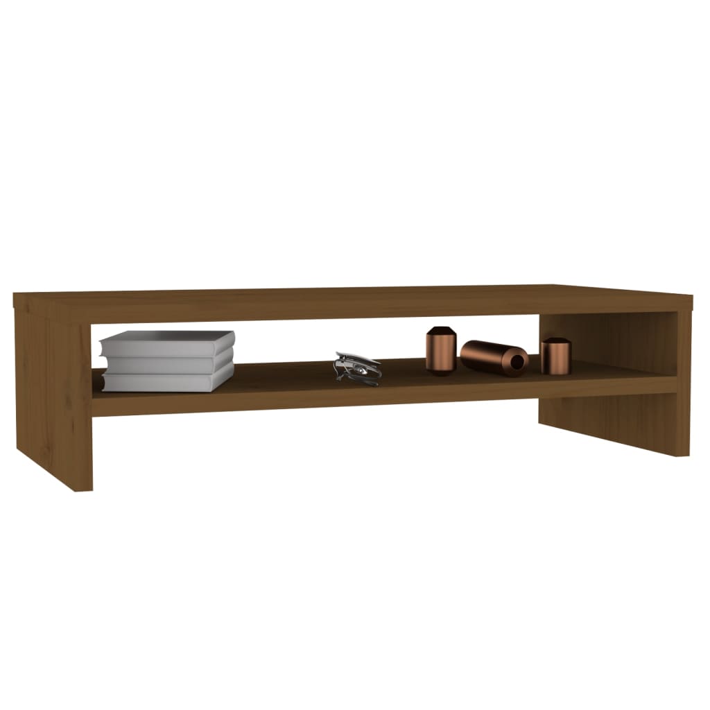 Monitor Stand Honey Brown 50x24x13 cm Solid Wood Pine