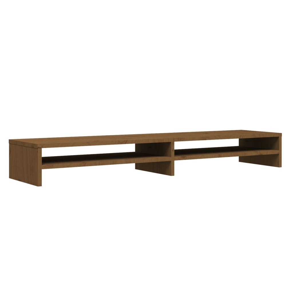 Monitor Stand Honey Brown 100x24x13 cm Solid Wood Pine