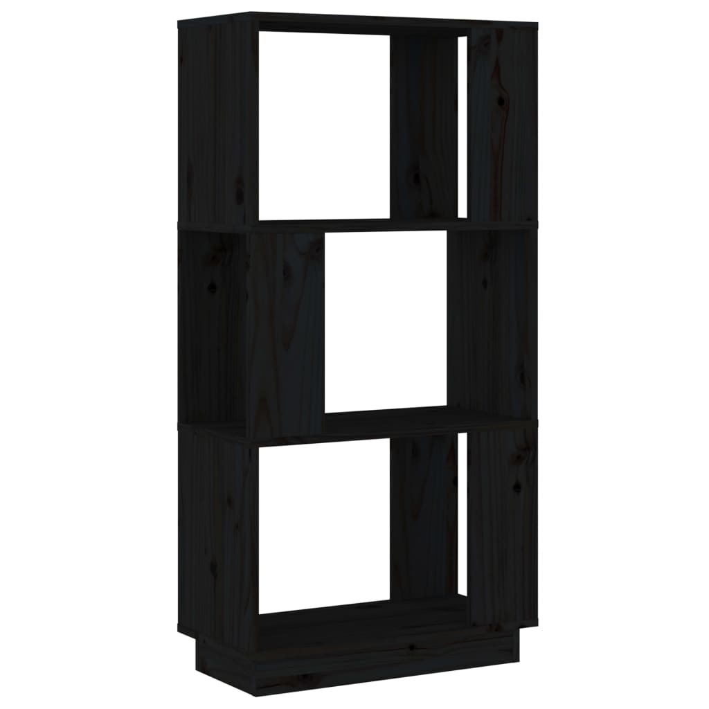 Book Cabinet/Room Divider Black 51x25x101 cm Solid Wood Pine