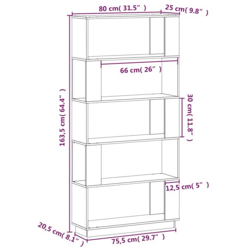 Book Cabinet/Room Divider 80x25x163.5 cm Solid Wood Pine