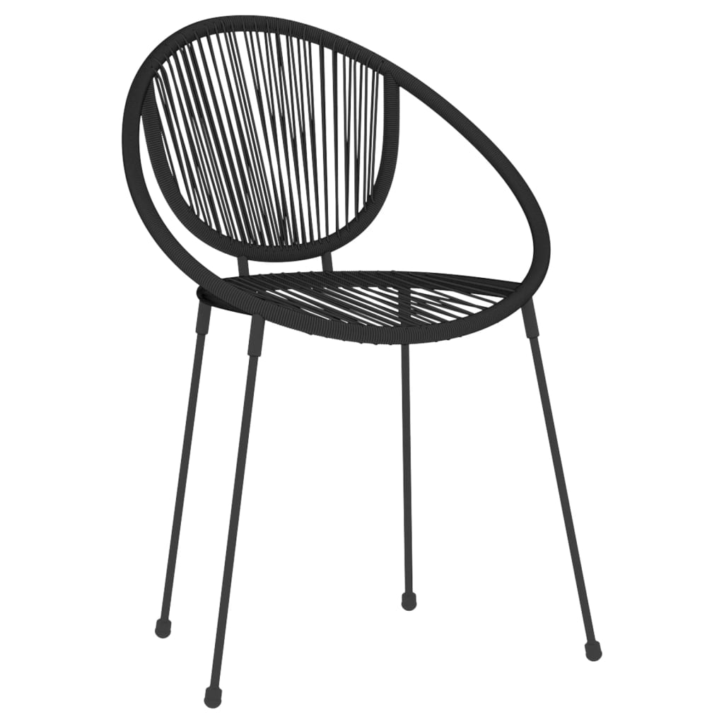 5 Piece Garden Dining Set Black