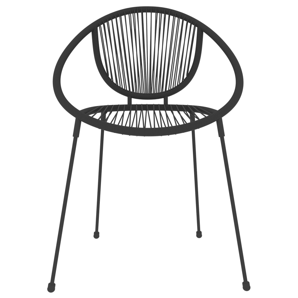5 Piece Garden Dining Set Black