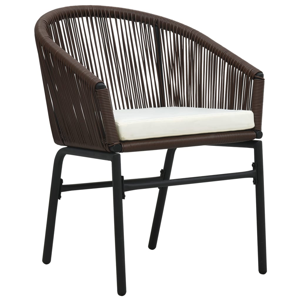 3 Piece Garden Dining Set Brown