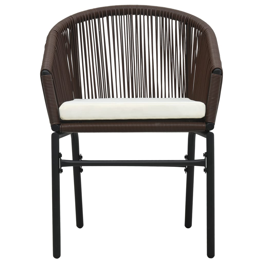 3 Piece Garden Dining Set Brown
