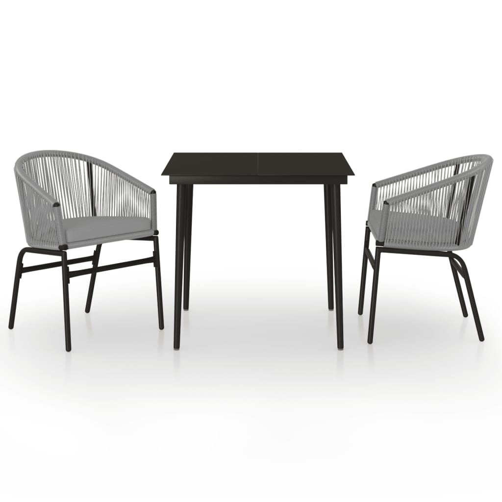 3 Piece Garden Dining Set Anthracite