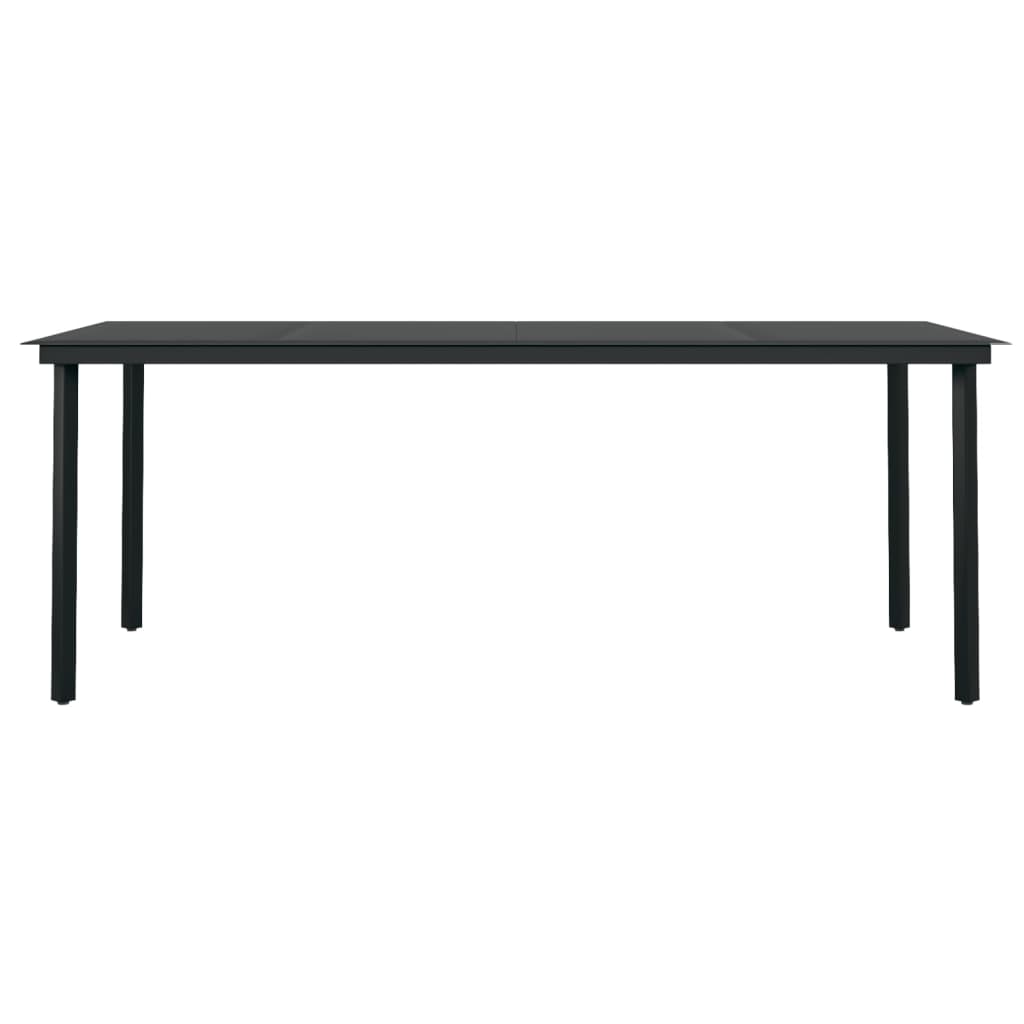 9 Piece Garden Dining Set with Cushions Grey and Black