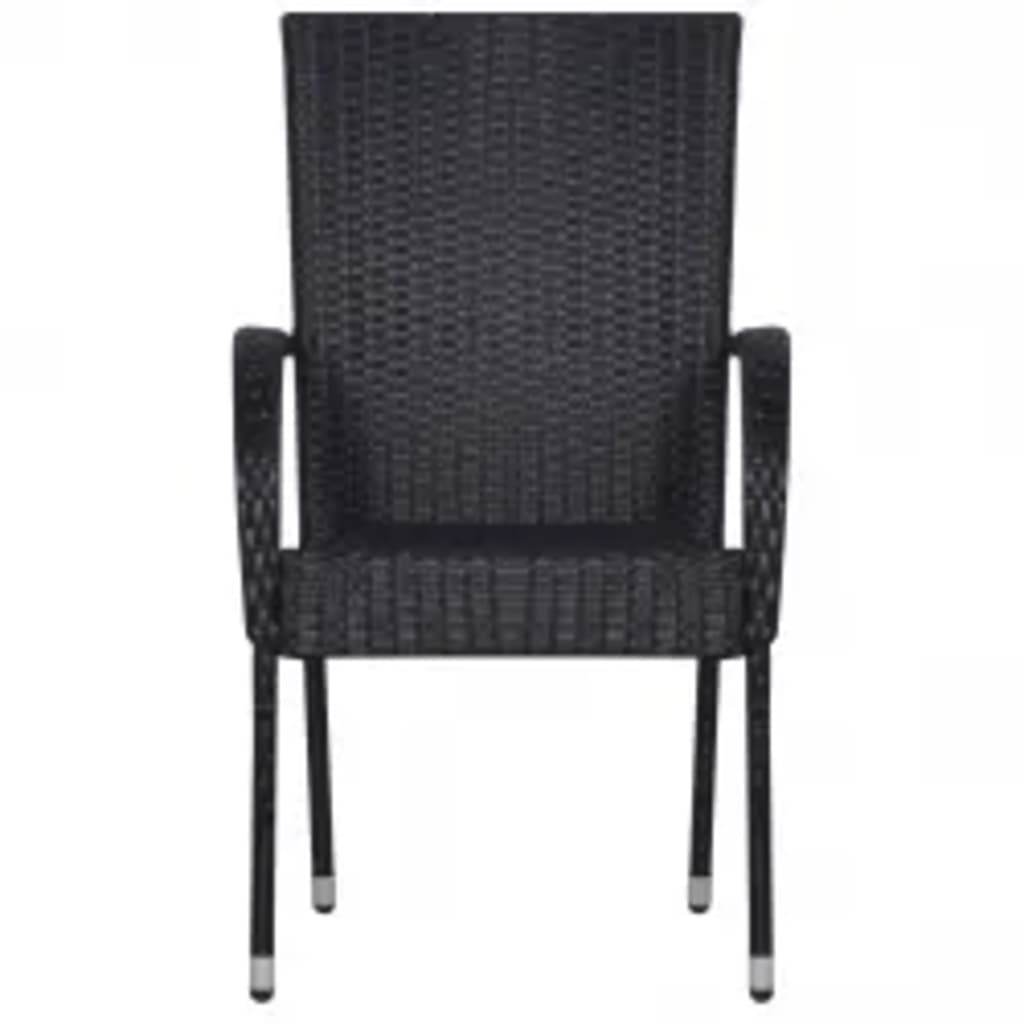 5 Piece Outdoor Dining Set Black