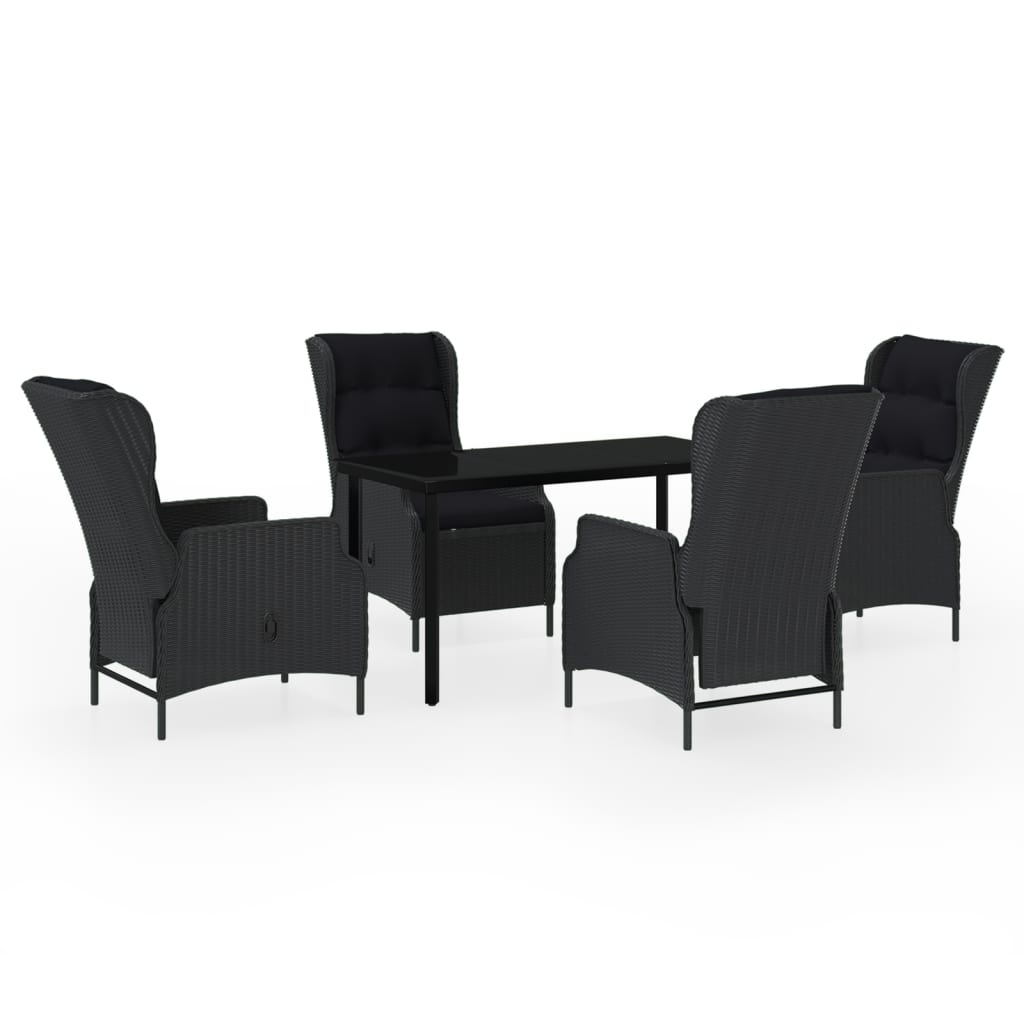 5 Piece Garden Dining Set Dark Grey
