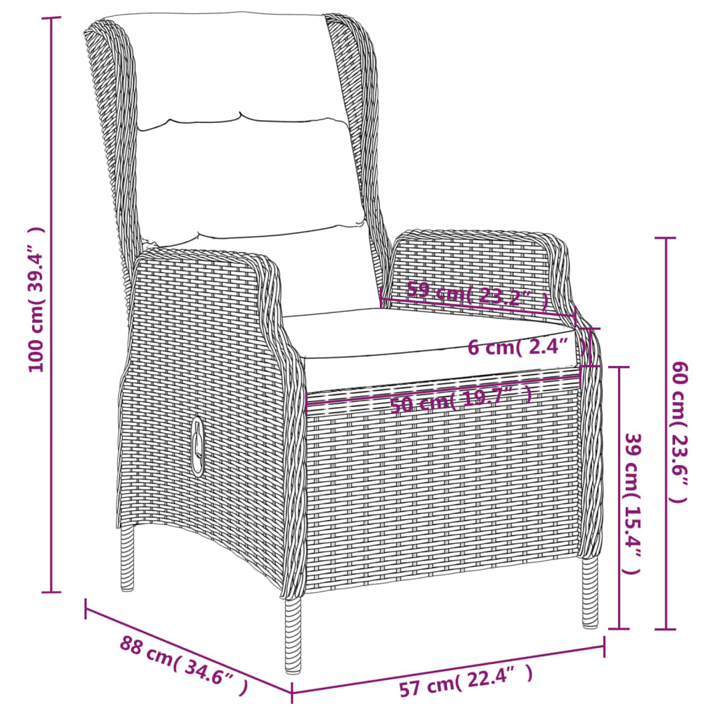 7 Piece Garden Dining Set Dark Grey