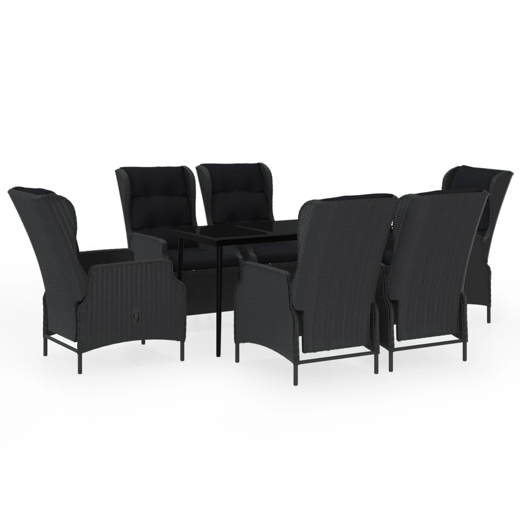 7 Piece Garden Dining Set Dark Grey
