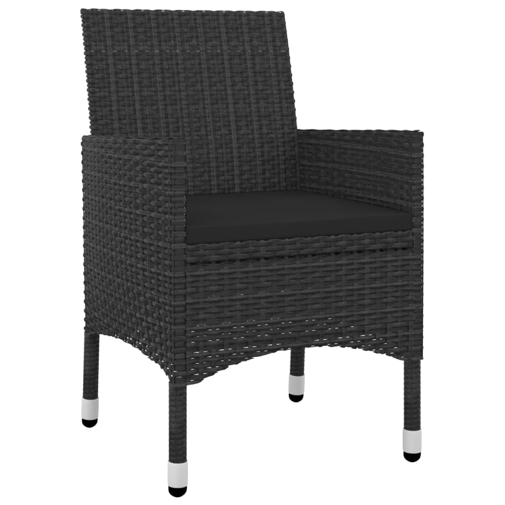 3 Piece Garden Dining Set Poly Rattan and Glass