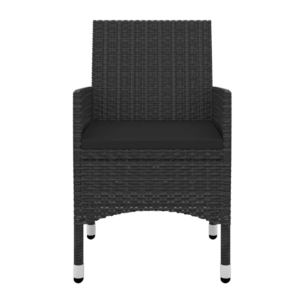 3 Piece Garden Dining Set Poly Rattan and Glass