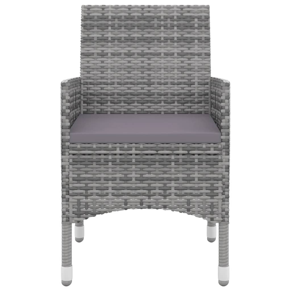 5 Piece Garden Dining Set with Cushions Poly Rattan and Glass
