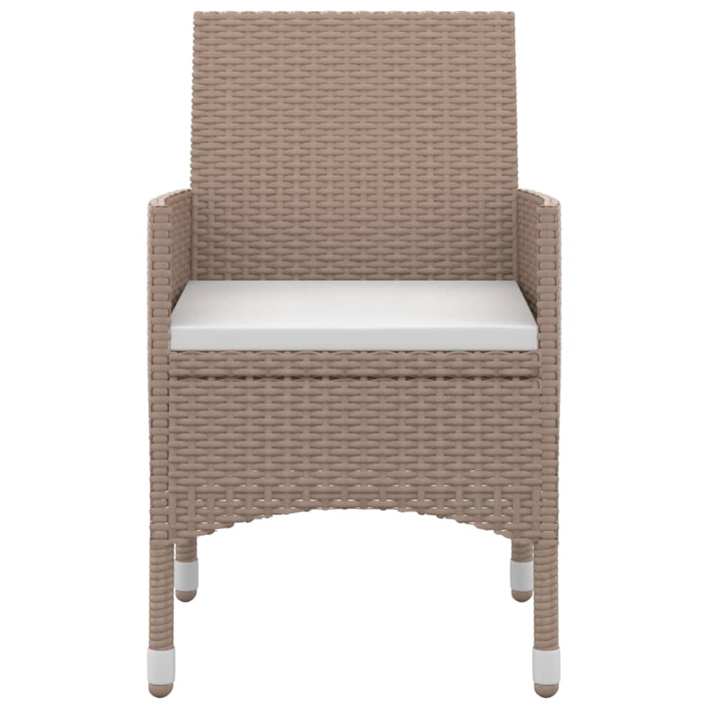 7 Piece Garden Dining Set with Cushions Poly Rattan and Glass