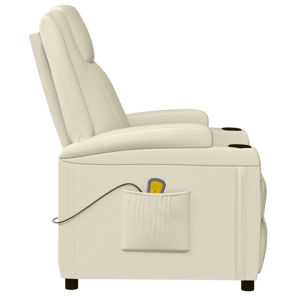 Massage Chair Cream White Faux Leather