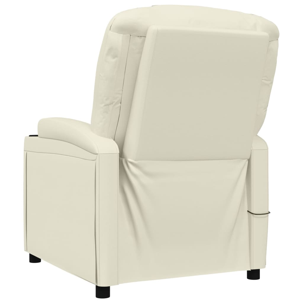 Massage Chair Cream White Faux Leather