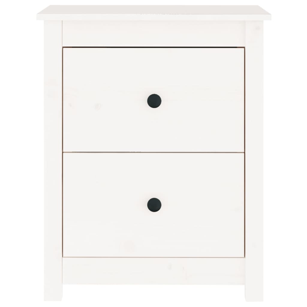 Bedside Cabinet White 50x35x61.5 cm Solid Wood Pine