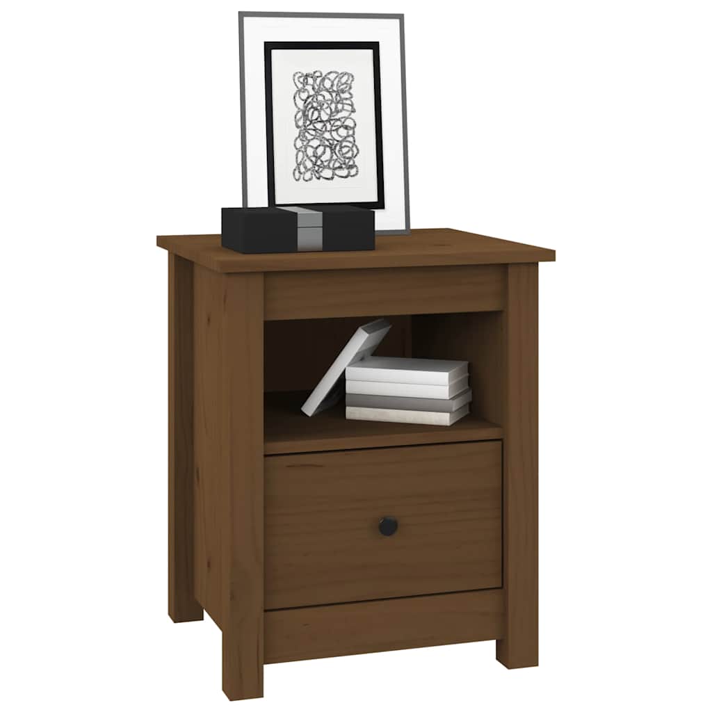 Bedside Cabinet Honey Brown 40x35x49 cm Solid Wood Pine