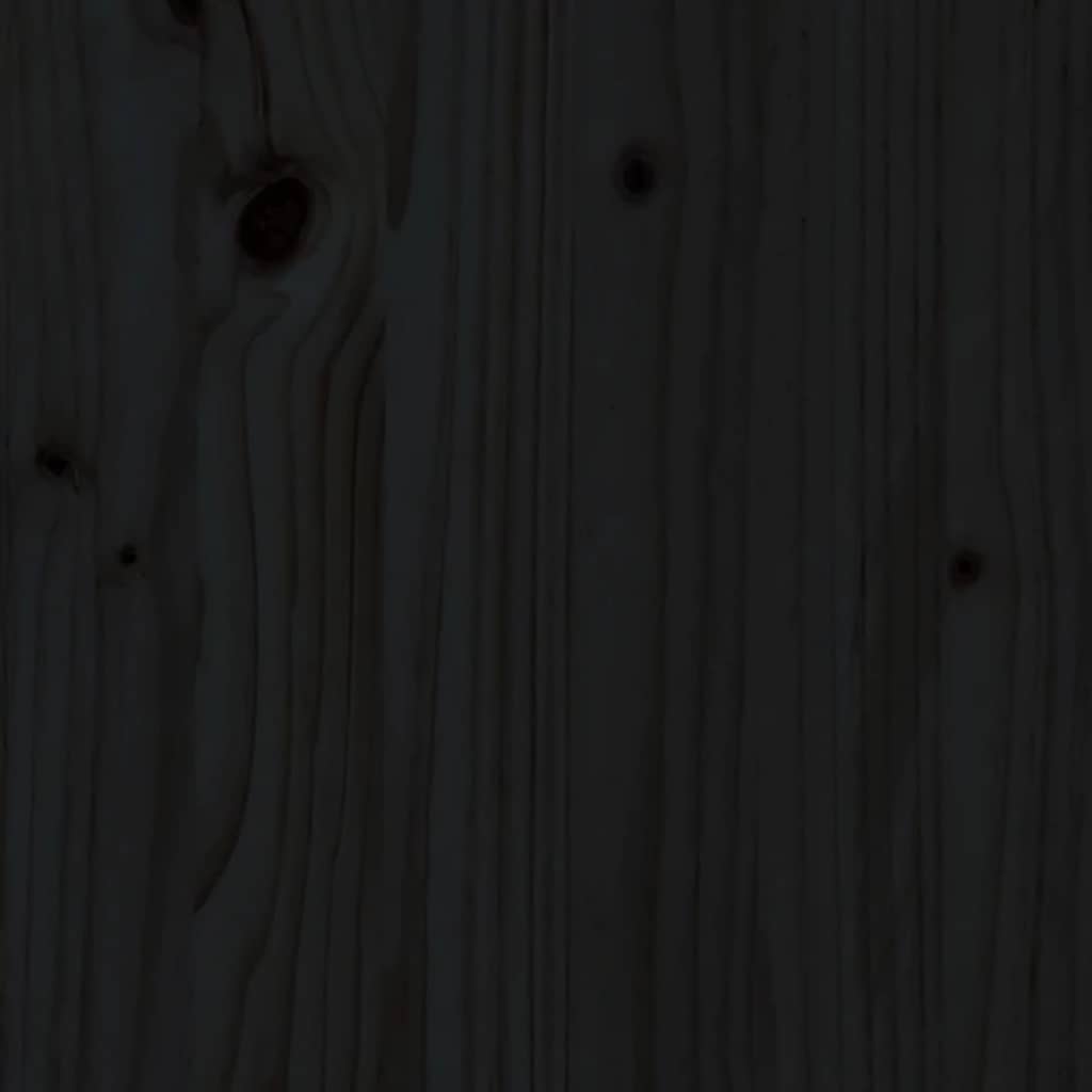 Bedside Cabinet Black 40x35x49 cm Solid Wood Pine