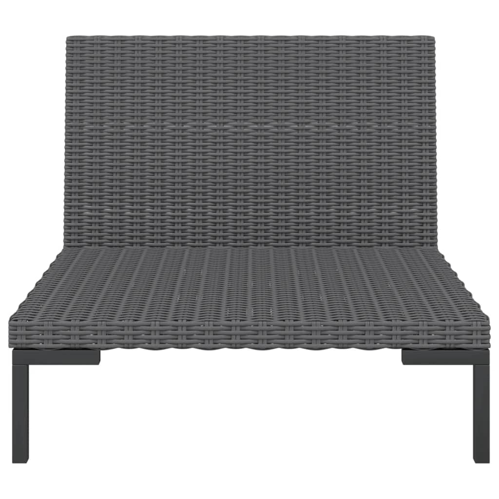 7 Piece Garden Lounge Set with Cushions Poly Rattan Dark Grey